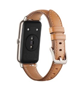 Huawei Watch FIT Mini Light Gold Aluminum Case Mocha Brown Leather Strap