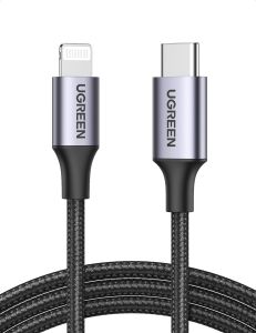 UGREEN Cable USB-C a Lightning Carcasa de Aluminio Trenzado 1m 